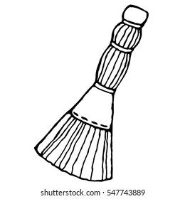Broom. Vector illustration of an icon, logo, a broom. Hand drawn broom for cleaning.