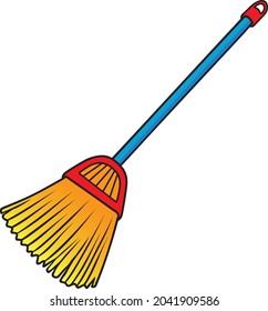 Broom Vector Illustration Isolated On White Stock Vector (Royalty Free ...