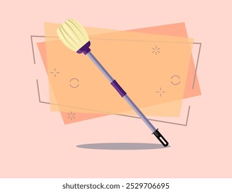 Broom vector illustration. Mop, brush, stick, sweeper, broomstick. Cleaning concept. Vector illustration can be used for topics like housework, floor mopping, sweeping