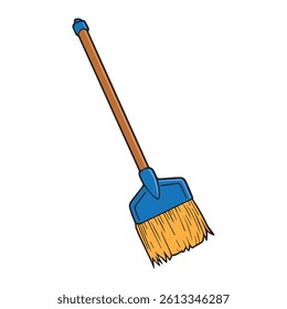 broom vector illustration,isolated on white background,top view