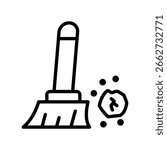 Broom Vector Outline Icon. EPS 10 File