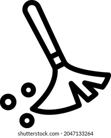 broom vector thin line icon