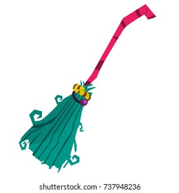 Broom weapons of a witch cartoon