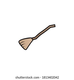 Broom witch color gradient vector icon