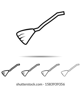 Broom witch different shapes icon. Simple thin line, outline vector of halloween icons for ui and ux, website or mobile application