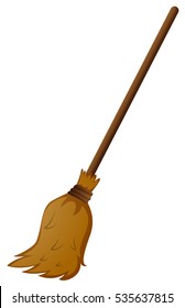 Broom With Wooden Stick Illustration