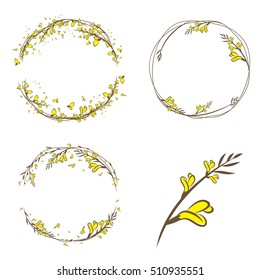 Broom Yellow Flower Decorative Frame Collection 