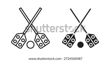 Broom-ball icon in doodle and stroke style.