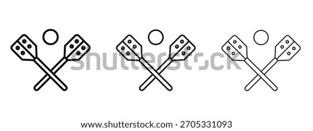 Broom-ball icon linear style sign for mobile concept and web design.