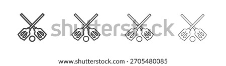 Broom-ball icon vector collection, illustration logo template in trendy thin line editable strokes style.