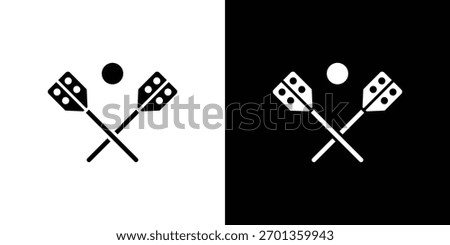 Broom-ball icon. Vector illustration. Flat design.