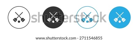 Broom-ball icon For web, mobile.Vector Illustration