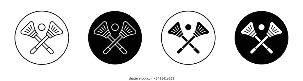 Broom-ball outlined icon vector collection.