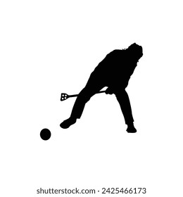 Broomball player silhouette vector art. broomball icon and vector image
