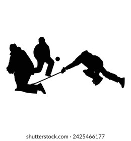 Broomball player silhouette vector art. broomball icon and vector image