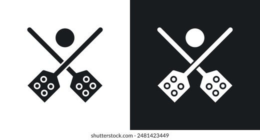 Icono de Vector de bola de escoba en color negro.