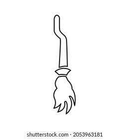broom,icono, en fondo blanco, ilustración vectorial