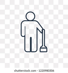 Brooming vector outline icon isolated on transparent background, high quality linear Brooming transparency concept can be used web and mobile