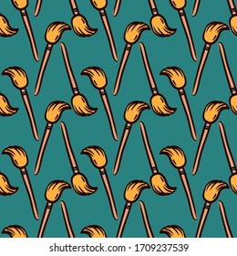 Patrón de escobas, ilustración, vector sobre fondo blanco