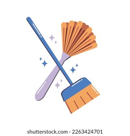 símbolo de limpieza de brooms scoops ilustración vectorial