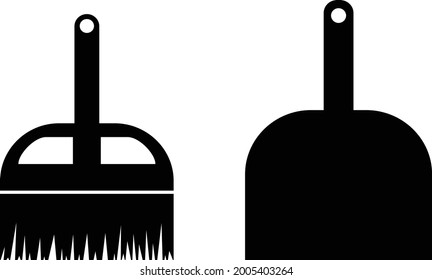 brooms and tools to pick up small trash or dirt on the floor