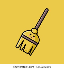 broomstick cartoon vector icon illustration, perfect for sticker , card etc.