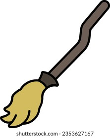 broomstick Halloween broomstick magic broom brush Outline