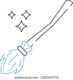 Broomstick Icon for Halloween and Witchcraft-Themed Designs