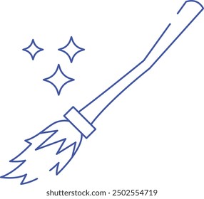 Broomstick Icon for Halloween and Witchcraft-Themed Designs