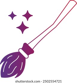 Broomstick Icon for Halloween and Witchcraft-Themed Designs
