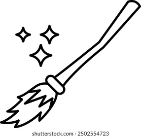 Broomstick Icon for Halloween and Witchcraft-Themed Designs