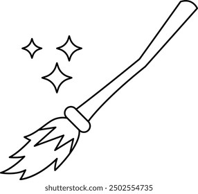 Broomstick Icon for Halloween and Witchcraft-Themed Designs