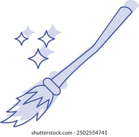 Broomstick Icon for Halloween and Witchcraft-Themed Designs