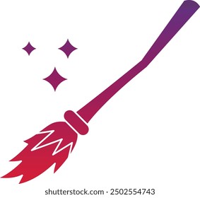 Broomstick Icon for Halloween and Witchcraft-Themed Designs