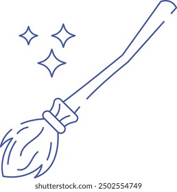 Broomstick Icon for Halloween and Witchcraft-Themed Designs