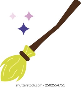 Broomstick Icon for Halloween and Witchcraft-Themed Designs