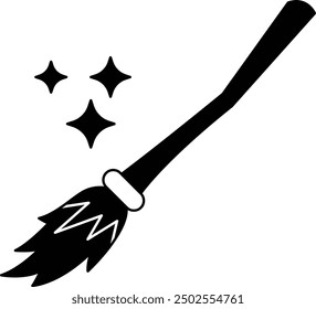 Broomstick Icon for Halloween and Witchcraft-Themed Designs