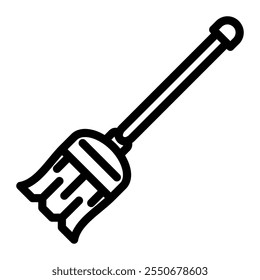 Broomstick icon in Outline Style. Line Art