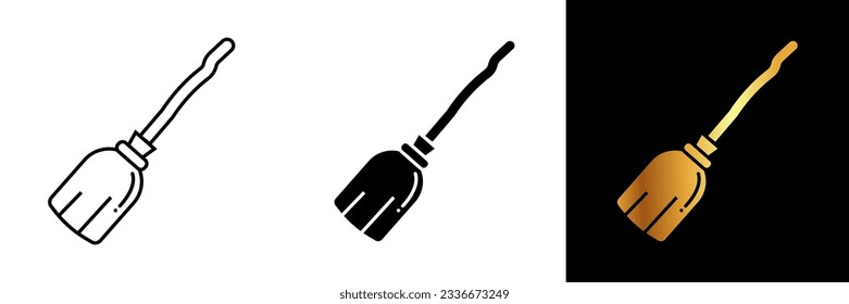 The Broomstick Icon represents a traditional cleaning tool that is commonly associated with witches and magic. 