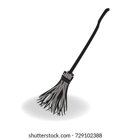 Broomstick Icon Symbol Design. Vector illustration isolated on white background. Halloween graphic