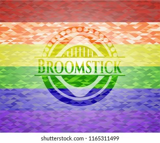 Broomstick lgbt colors emblem 