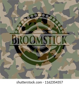 Broomstick on camo texture