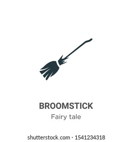 Broomstick vector icon on white background. Flat vector broomstick icon symbol sign from modern fairy tale collection for mobile concept and web apps design.