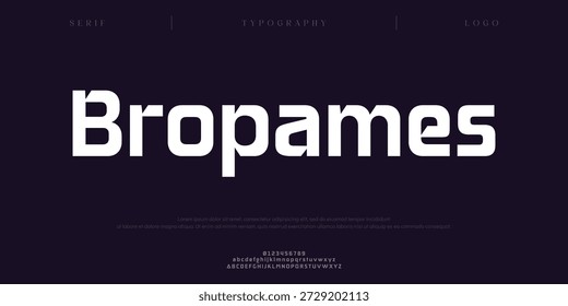 Bropames, Creative digital technology Modern Logo Sport Italic Alphabet Font. Typography abstract italic Futurebold fonts, sport, movie brand and logos. vector illustration
