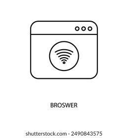 broswer concept line icon. Simple element illustration.broswer concept outline symbol design.