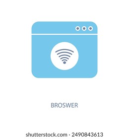 broswer concept line icon. Simple element illustration.broswer concept outline symbol design.