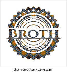 Broth arabic style badge. Arabesque decoration.