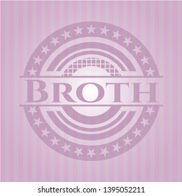 Broth badge with pink background. Vector Illustration. Detailed.