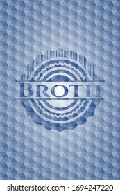 Broth blue badge with geometric pattern. Vector Illustration. Detailed.