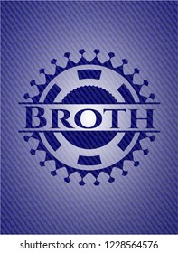 Broth emblem with denim high quality background